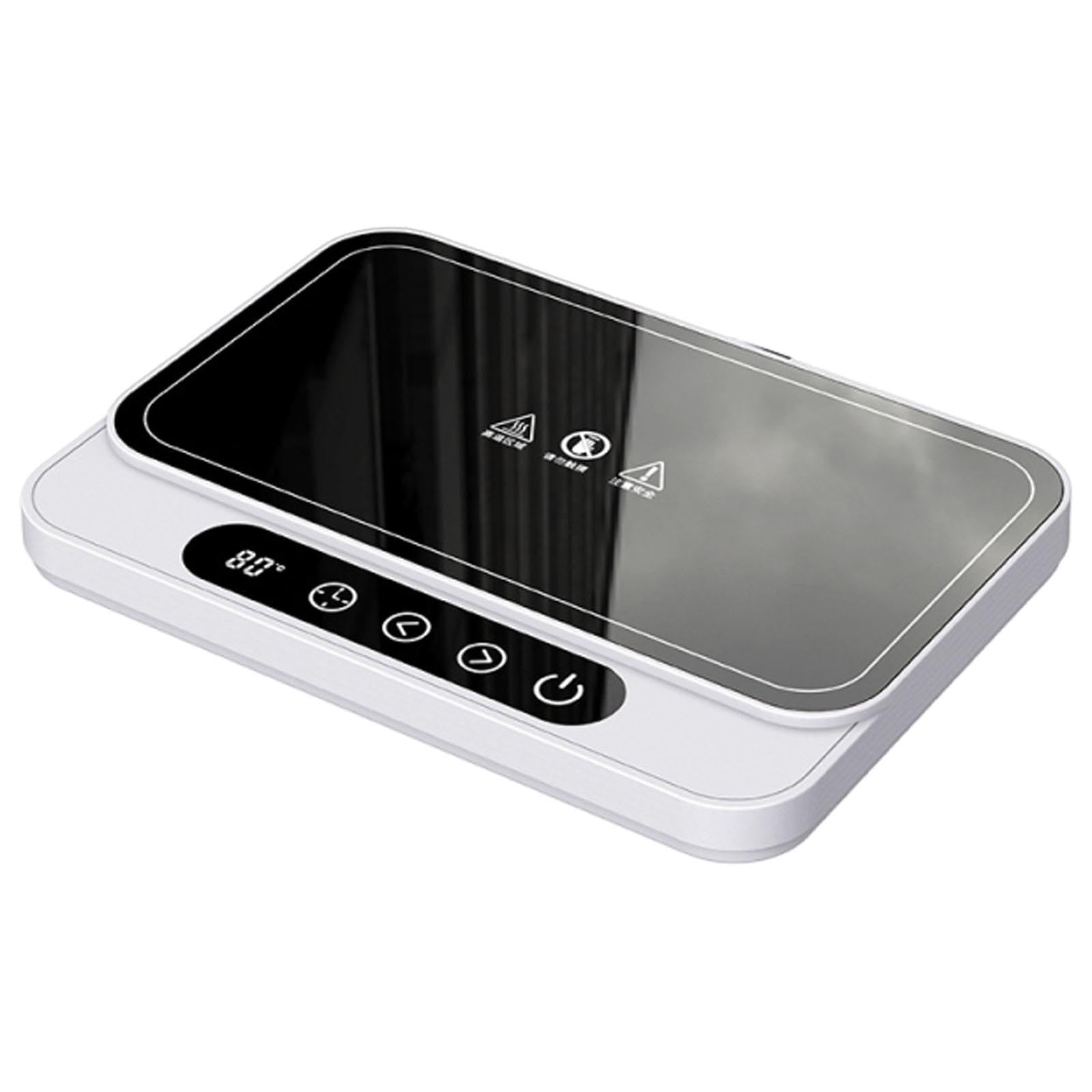 Scalda tazze robusto per scrivania 8H Spegnimento automatico Ampia piastra riscaldante Contenitore per alimenti Base riscaldante Accessorio 50W per tè, Bianco