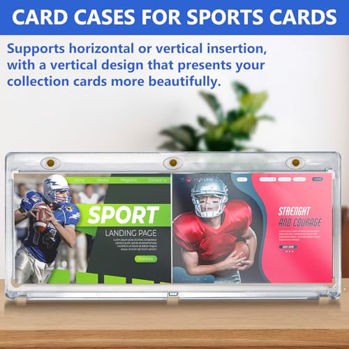 Image of DEDC Magnetic Card Holder Horizontal Booklet Card Holder-175PT Magnet Case Trading Card Protector Baseball Cards One Touch Card Holder UV Protection Display Showcase PVC Free (2CT-187mm)