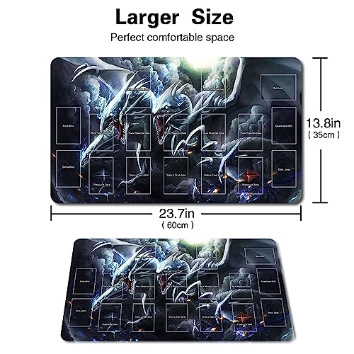Brettspiel TCG Spielmatten + Gift Free Bag + with Card Zones,YGO Card Game Table Mat Größe 60X35CM Kompatibel Mit Trading Card Game Mat (YGO-G-10-JH)