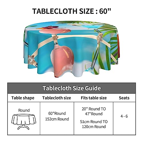 Nappe ronde de plage tropicale imperméable et nappe infroissable 152 cm - 6