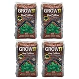 GROW!T GMC25L Hydroponic 100% Natural Clay Pebbles, 25 Liter Bag (4 Pack)