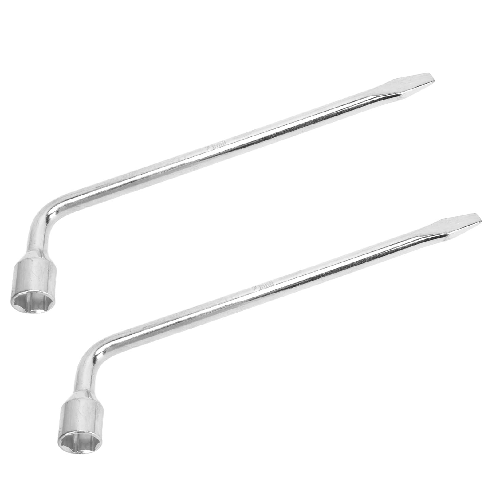 AMAKO 2Pcs 21mm Lug Wrench: L Type Hex Key with Slotted End for Car Tire Maintenance, Durable 45 Steel, Suitable for Vehicle Repair