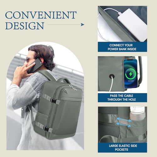 Lossga for Spirit Airlines Personal Item Bag 18x14x8 Inches Travel Bag Mens Travel Backpack for Women Fit Up to 17 inch Weekender Bags With Usb Charging Port Carry on Flight Approved - image 6