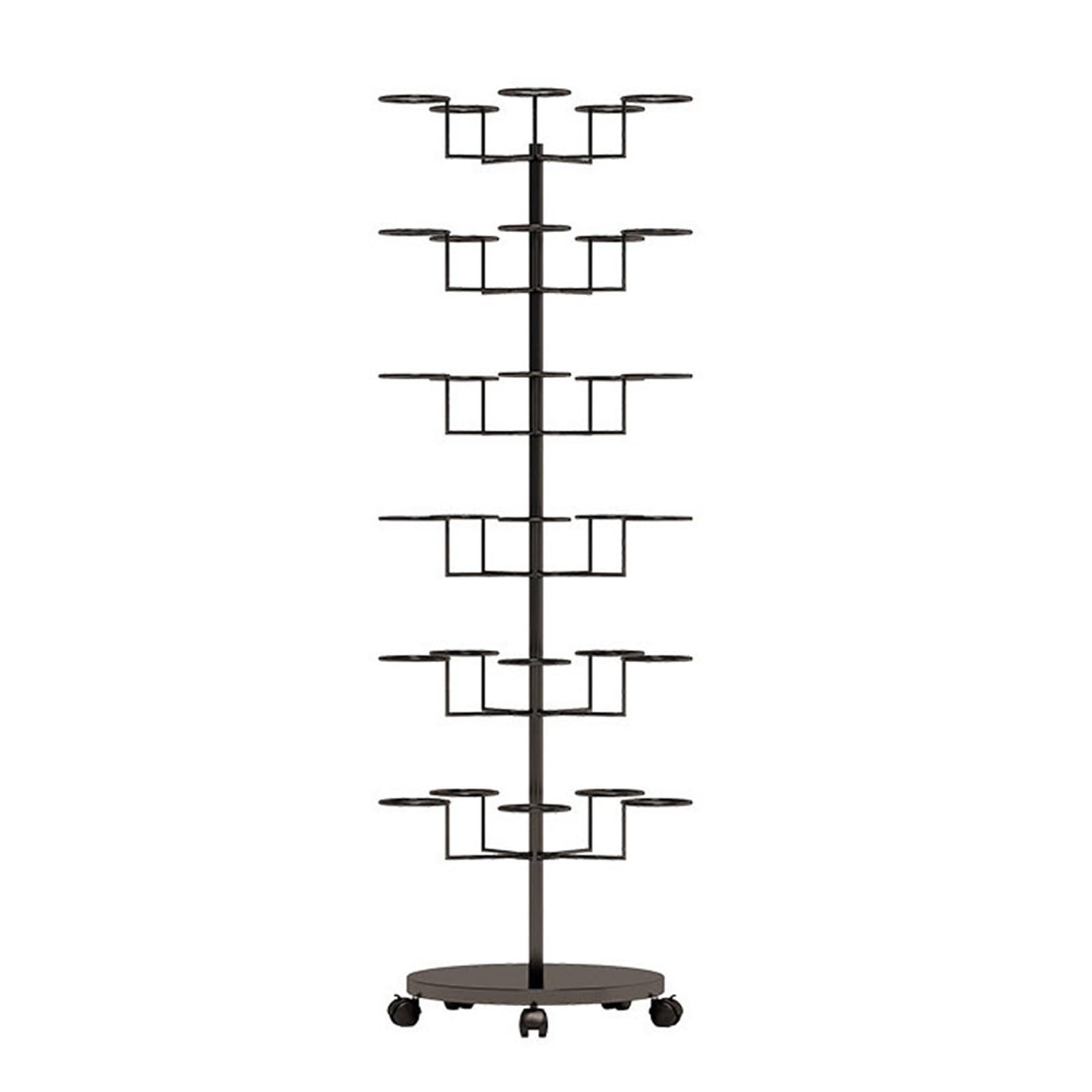 Clothing Rack ﻿Hat Stand with Storage, Multi-Tier Hanger for Shop Display and Organization(30 hat holders)(Black)