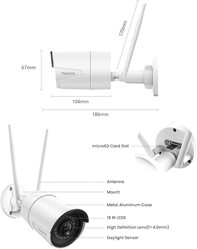 Miniatura 9 de Reolink Cámara de seguridad para exteriores cámara WiFi de doble banda HD de 5 MP para seguridad en el hogar 24 GHz5 GHz alertas de personas