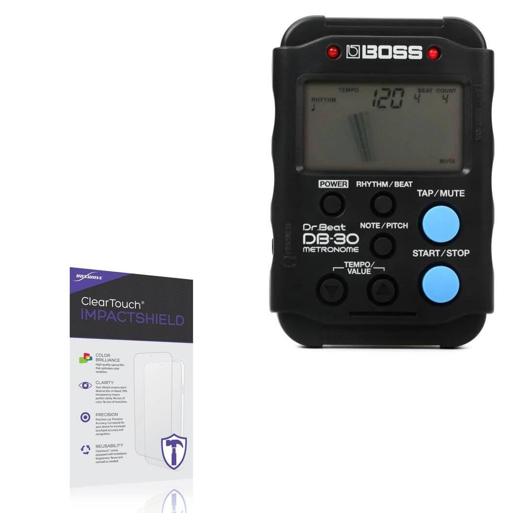 BoxWave Screen Protector Compatible With BOSS DB-30 Dr. Beat - ClearTouch ImpactShield (2-Pack), Impenetrable Screen Protector Flexible Film