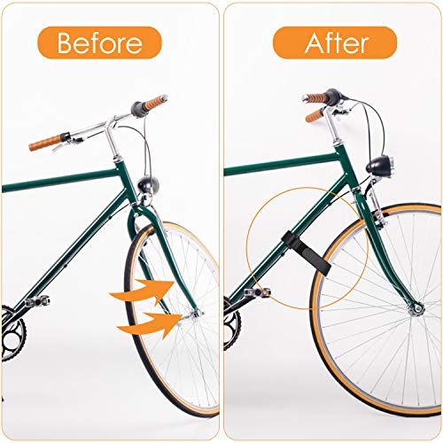 LACE INN 4-Pack Adjustable Bike Straps for Rack Wheel Stabilizer, Reusable Bicycle Velcro Tie Down Stretch Straps Replacement, 1 Inch Wide Velcro Straps to Keep The Bicycle Wheel from Spinning