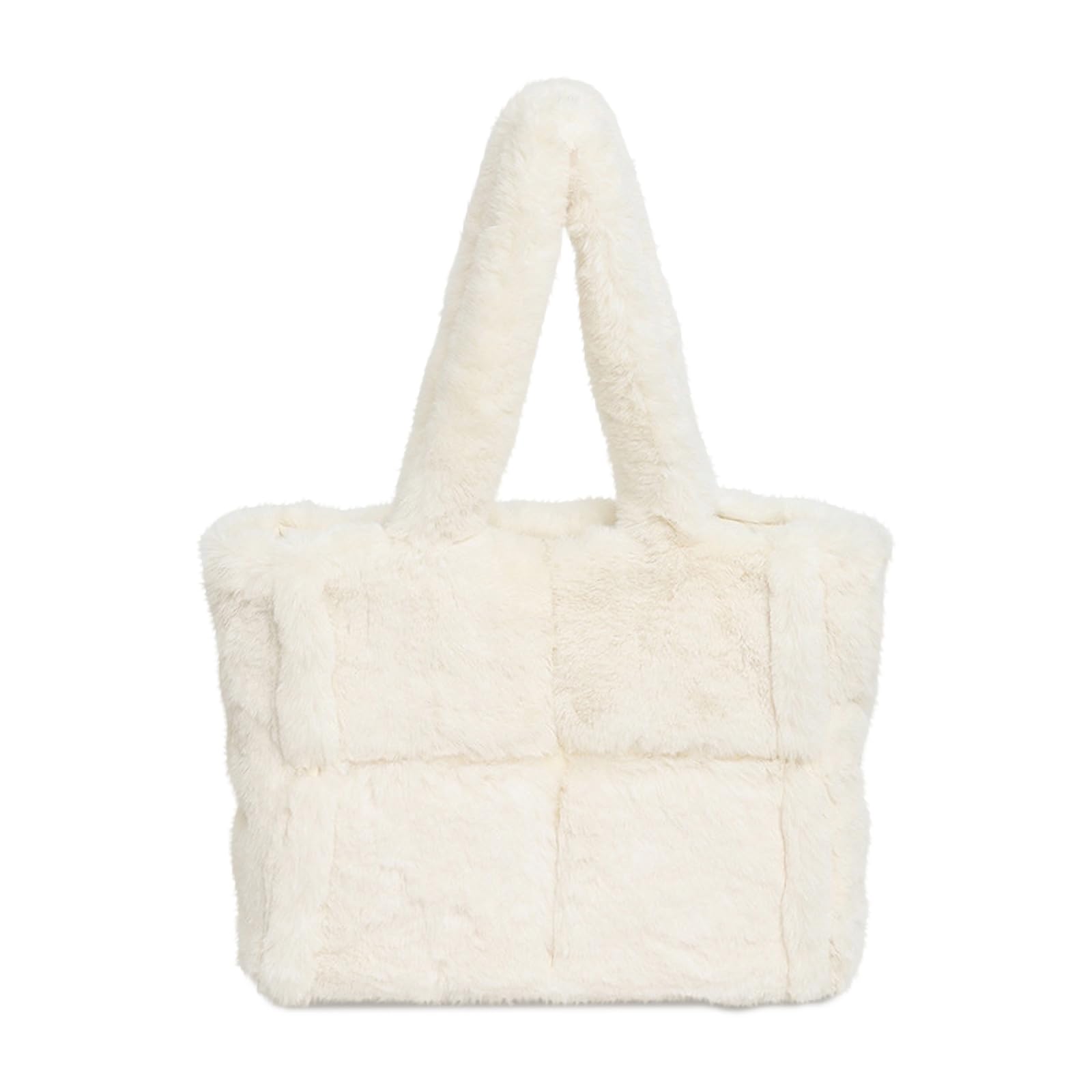 HuiYStar Flauschige Plüsch-Einkaufstasche Große Kunstpelz-Geldbörsen für Damen Winter Flauschige Pelzige Schulterhandtasche