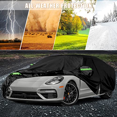 Image of Waterproof Car Cover Replace for 2010-2025 Porsche Panamera, 6 Layers All Weather Full Car Covers with Zipper Door & Windproof Bands for Snow Rain Dust Hail Protection (Panamera)