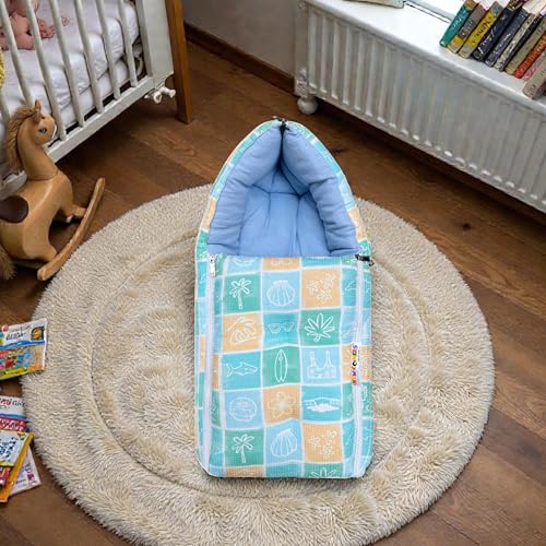 Image of NEW COMERS 3 in 1 Carry Nest Portable Cushion Bed with Waffle Texture Soft 100% Pure Muslin Padding Lightweight Travel Friendly Multi-Use Carry Wrap with Secure Support Design | Unisex Carry Bag Nest