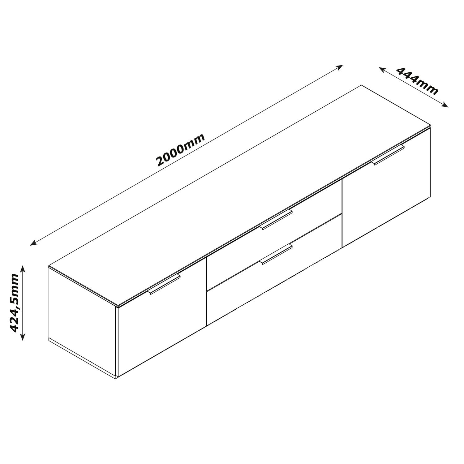 Composad | Mobile Porta TV della Linea Brina con 2 Ante e 2 Cassetti, Mobile Soggiorno Moderno, Base Tv, (LxAxP): 200x42,4x44,4 cm, Grigio Cashmere Topmatt e Marmo Blunt