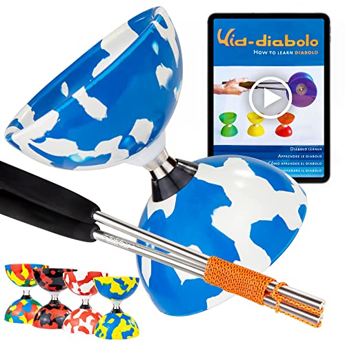 Juggle Dream Jester Diabolo Set, Bearing Axle Professional Diabolo with Aluminium Handsticks and Online Learning Video