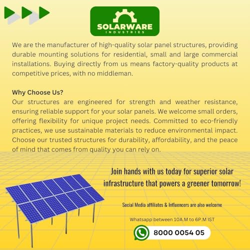 Image of Solar Panel mounting Structure kit for: 8 Panels of 225w / 6 of 390w / 4 of 595 Watts Size (2 Sets)