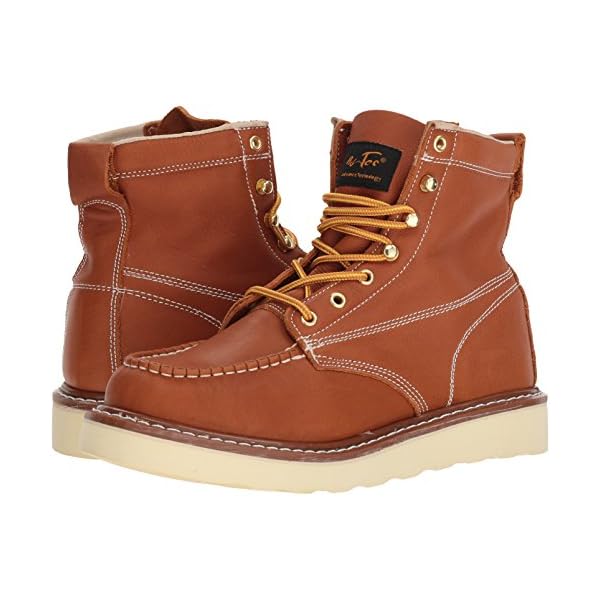 Ad Tec Men's 6in Lightweight Pig Skin Lining Grain Leather Farm Boots, Brown - Moc Soft Toe with Cushioned Insole and Mud Free Outsole, Brown, 13 Wide - Image 8