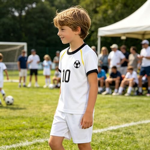 Image of Soccer Jersey Kids Boys Argentina Jersey Shirt Soccer Boys Tshirts Round Neck Short Sleeve Top