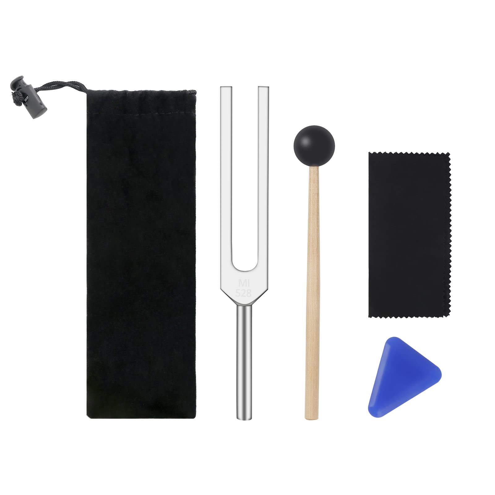 Soulmate Tuning Fork 528 Hz Tuning Forks with Silicone Hammer and Cleaning Cloth Chakra Musical Instrument