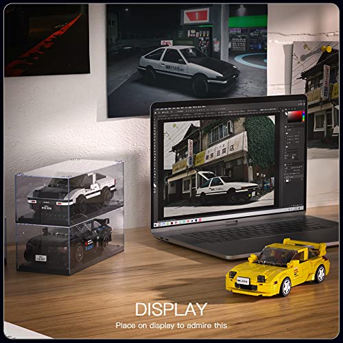 Mould King Technik 27016 Speed Champion RX-7 Racing Car Building Blocks Kit with Acrylic Display Case for Collecting (329 Pieces) - Image 4