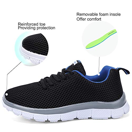 Nerteo NT191117BLACKBLUE34 Boys Tennis Running Shoes Lightweight Breathable Sneakers Kids Black/Blue 3 M Us Little Kid thumb #4