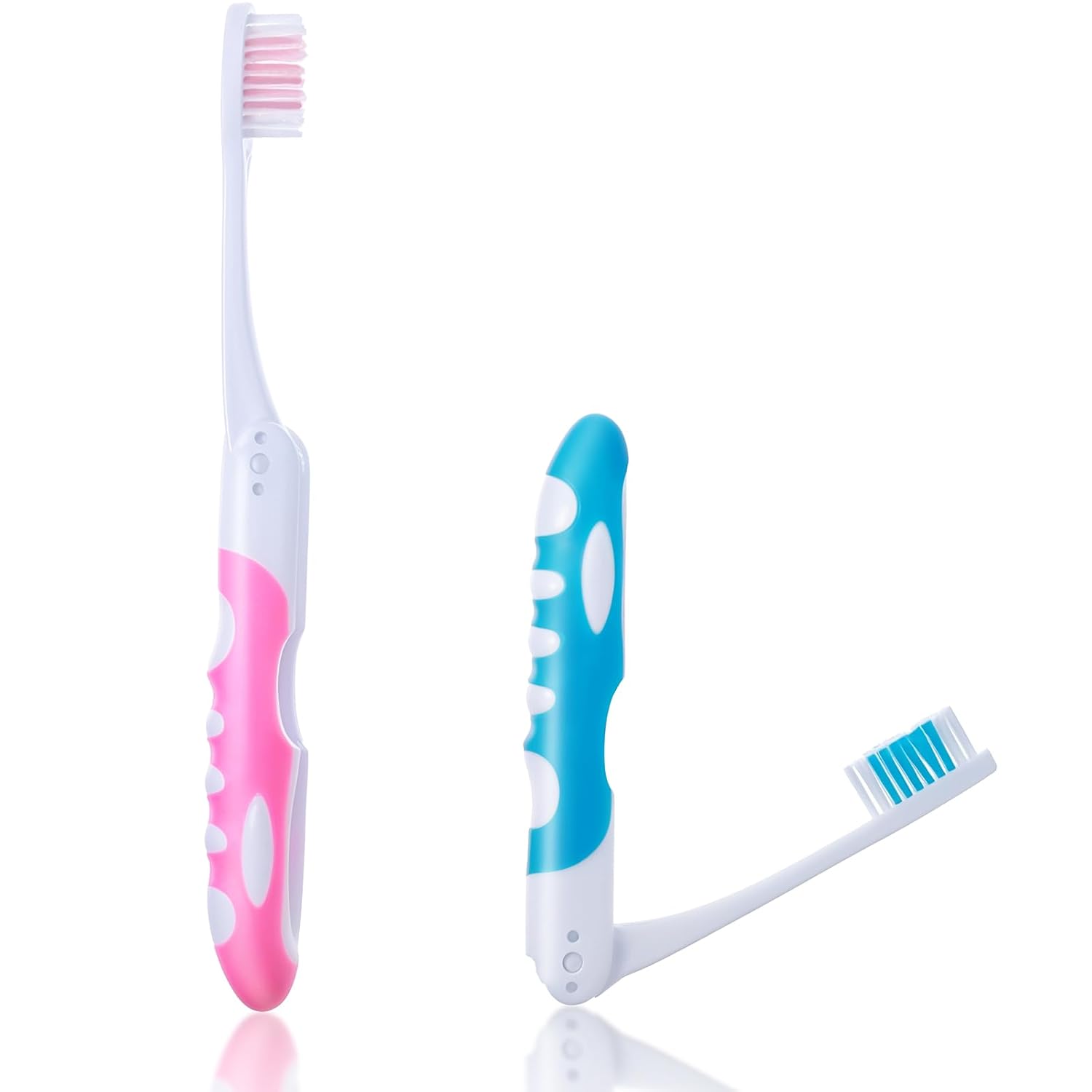 2Pcs Folding Toothbrush Portable Soft Travel Size for Hiking Camping Traveling