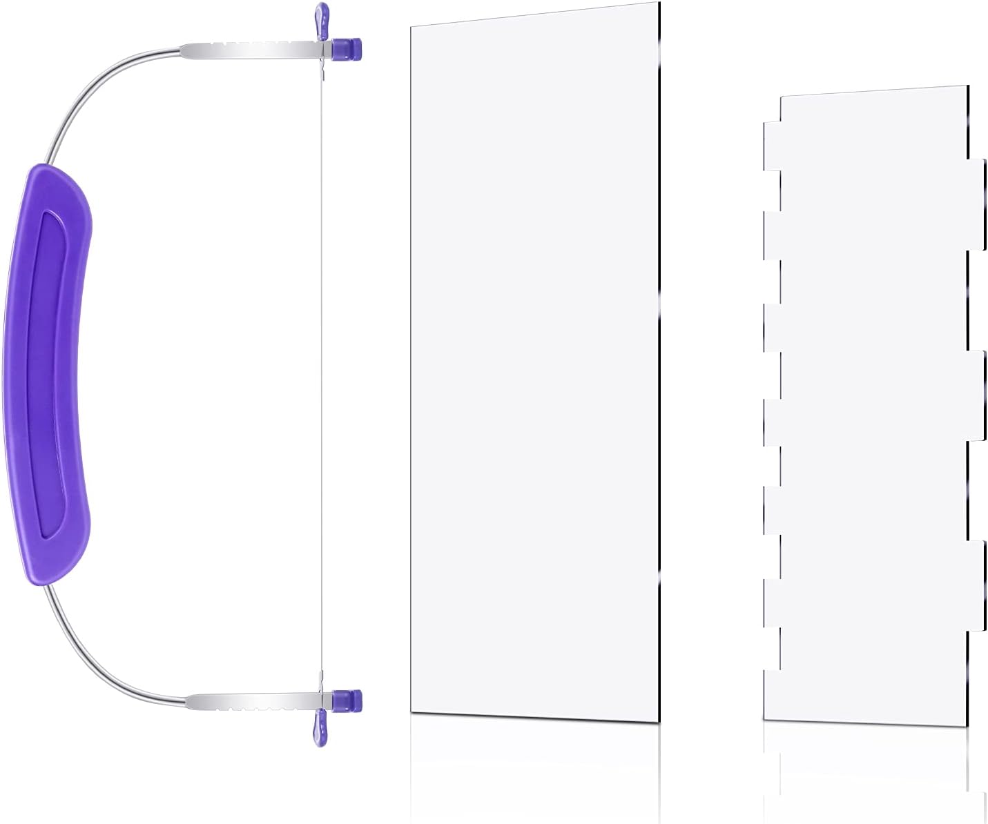 3 Pieces Baking Tools Adjustable Cake Leveler Clear Acrylic