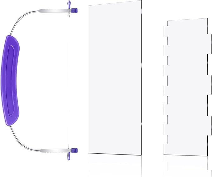 3 Pieces Baking Tools Adjustable Cake Leveler Clear Acrylic Icing Frosting