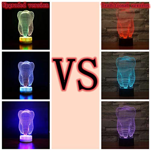 image for Idee Monto 3D Night Light Lamp Tooth Shape Touch Table Lighting 7 Colo