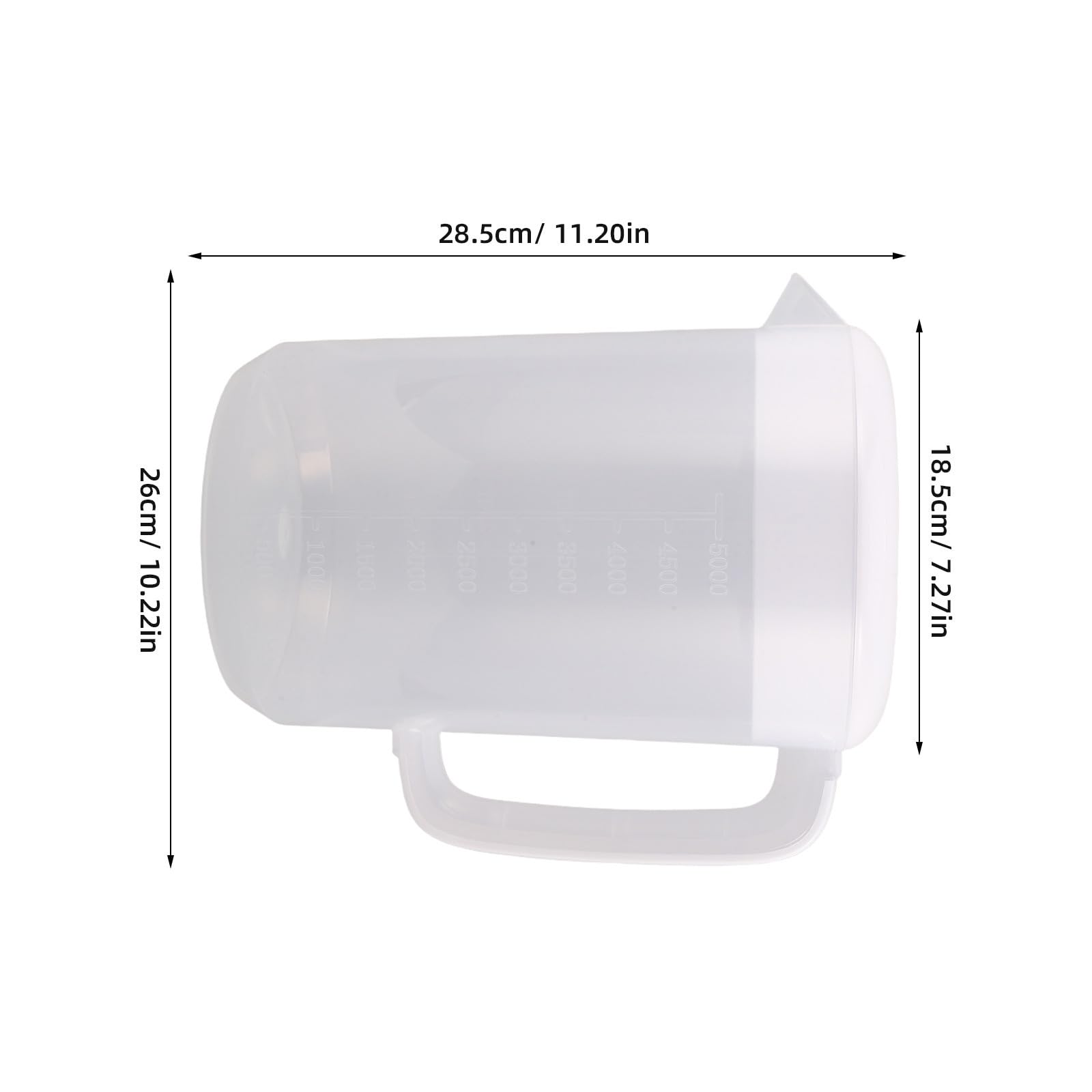 Caraffa Plastica 5l con Coperchio e Scala Graduata per Protezione Freschezza per Acqua Fredda, Latte, Succhi e Tè Uso Famiglia e Outdoor Riutilizzabile