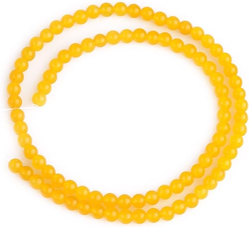 Miniatura 5 de JOE FOREMAN Cuentas redondas de piedra natural de jade amarillo de 0.157 in para fabricación de joyas, cuentas de 15 pulgadas, piedras