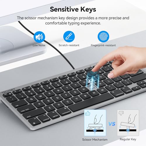 Image of TECKNET Wired Mac Keyboard for MacOS Devices with Dual Interface