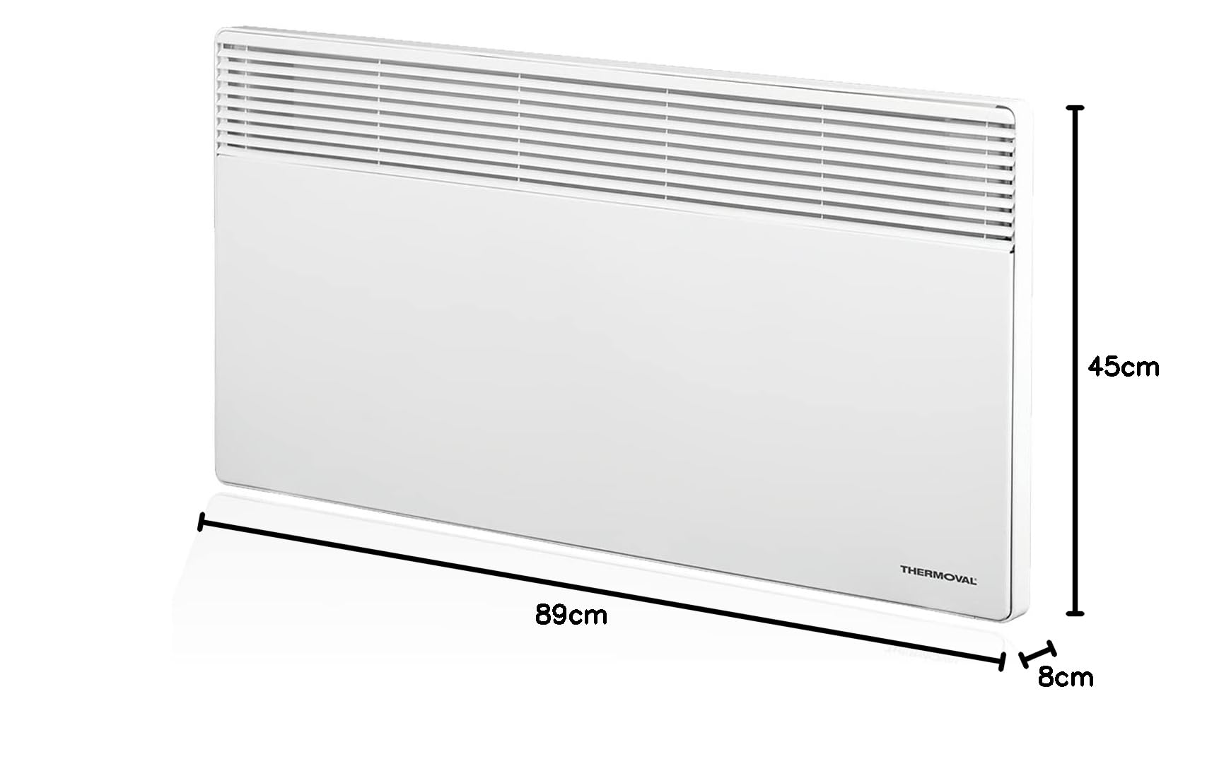 Pared convector eléctrico calefacción calefactor eléctrico calefactor radiadores (térmica, 2500 W)