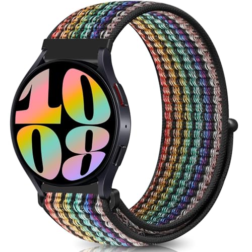 VELULYX bracelet élastique nylon compatible avec Galaxy Watch 7/FE/6/5/4 40mm 44mm, bracelet 20MM pour Galaxy Watch 6 Classic/4 Classic/5 Pro/3 41mm/Active...