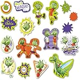 300 g aus Karton. Die einzelnen Teile sind ca. 2-6cm groß