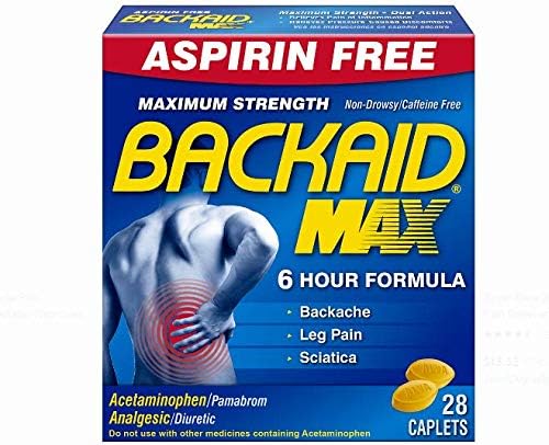 Pack of 10 - Backaid Max Maximum Strength Caplets - 28 CT