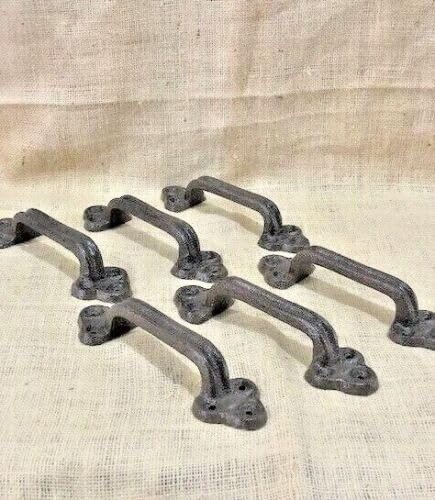 Vintage 6 Large Handles Door Hardware Pull Gate Shed Drawer Barn Shed Rustic Cast Iron