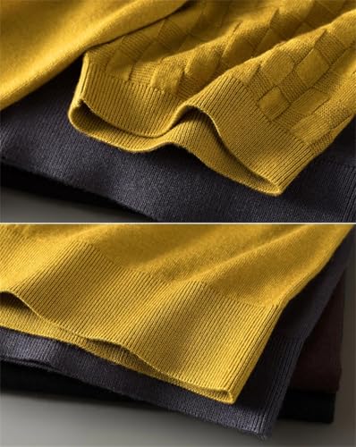 Bollrllr 2024 Winter Men's Sweater Fashion Slim Fit Knitted Pullover Sweater Short Sleeve Warm Sweater 7