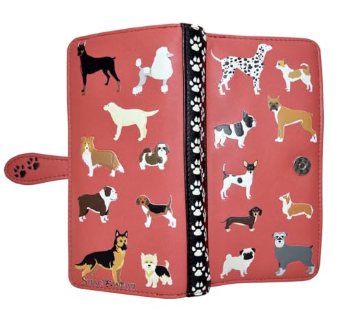 Shag Wear Dog Varieties Large Animal Wallet for Women and Teen Girls Vegan Faux Leather 7