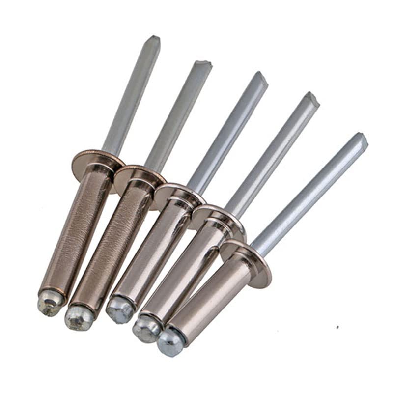 Juego surtido de remaches ciegos de cabeza de domo de extremo abierto autotaponable de aluminio Juego de tapas grandes para trabajos en conductos automotrices y chapas de metal