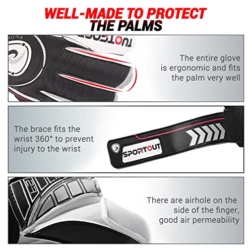 Sportout Goalie Gloves, Goalkeeper Gloves With Fingersave, Soccer Gloves thumb #1