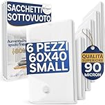 Stringari 6 Sacchi S 60x40 - Sacchetti Sottovuoto Vestiti - Buste di Qualità Superiore per Piumoni