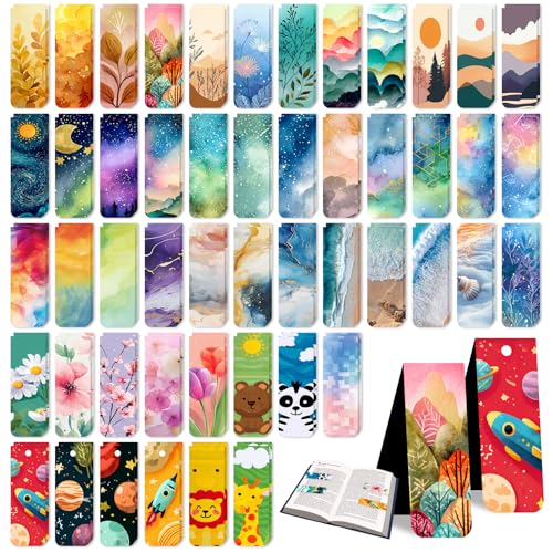 100 Pcs Magnetic Bookmarks Bulk Cute Magnet Bookmark Page Clips - Magnetic Book Marks for Reading Book Lovers Teacher Students Women Men Party Favors Teacher Gift Bookmark Gift (Unique)