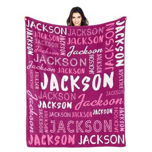 Personalized Name Blanket Customized Baby Blankets for Girls Boys Adults Monogrammed Blankets and Throws Christmas Birthday Mothers Fathers Valentines Day Gift