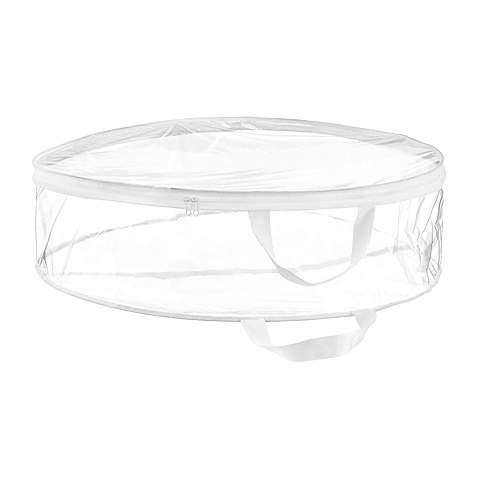 Christmas Wreath Storage - Clear Garland Bag, Portable Storage Container | Zippered Wreath Organizer, Holiday Decoration Storages, Christmas Wreaths Protection Bag for Safe Keeping