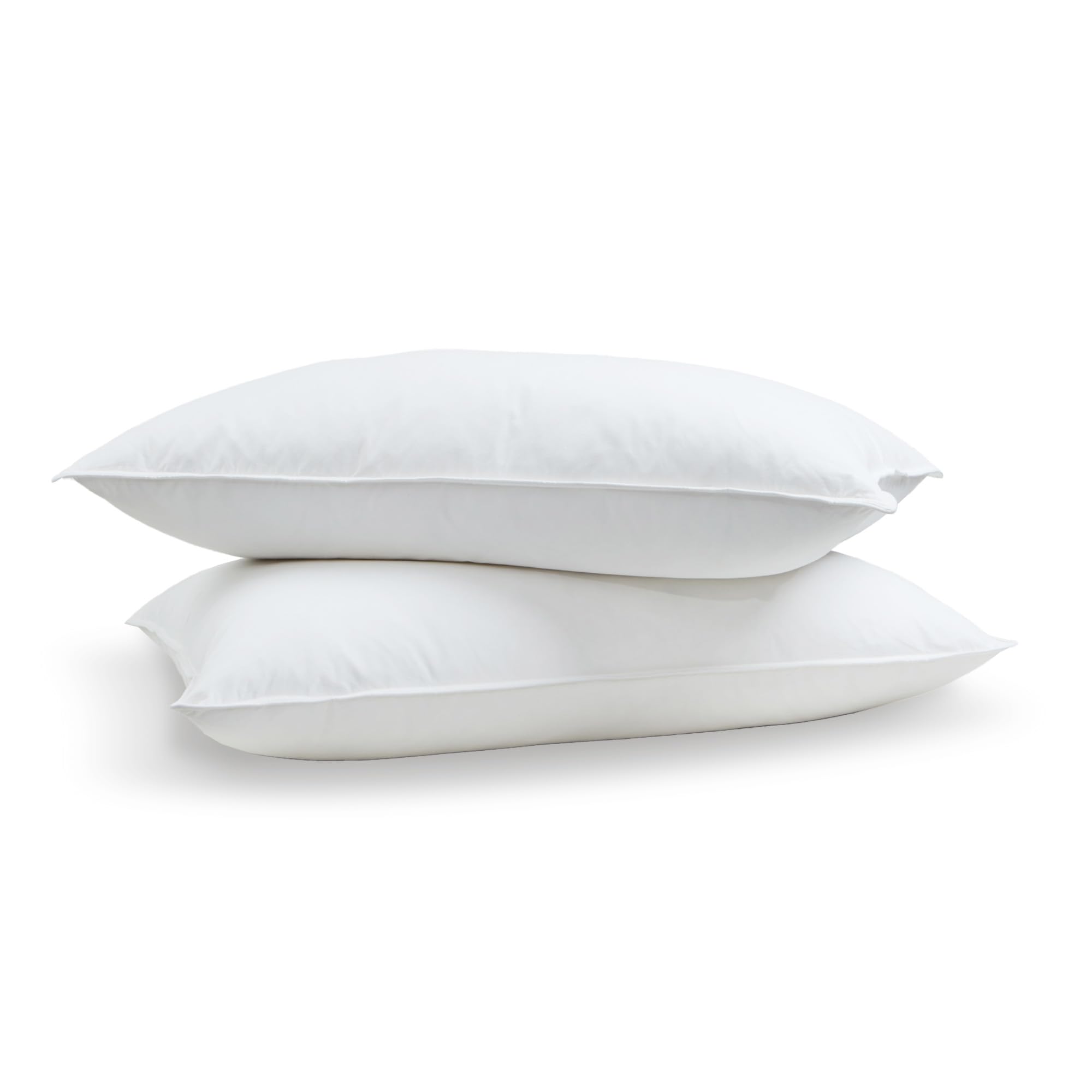 Deodar Juego de 2 almohadas de plumas de 48 x 74 cm, con relleno de 1000 g, 85% plumas de ganso, 15% plumón de ganso, funda de algodón hipoalergénica, lavable a máquina, certificado Öko-Tex y RDS