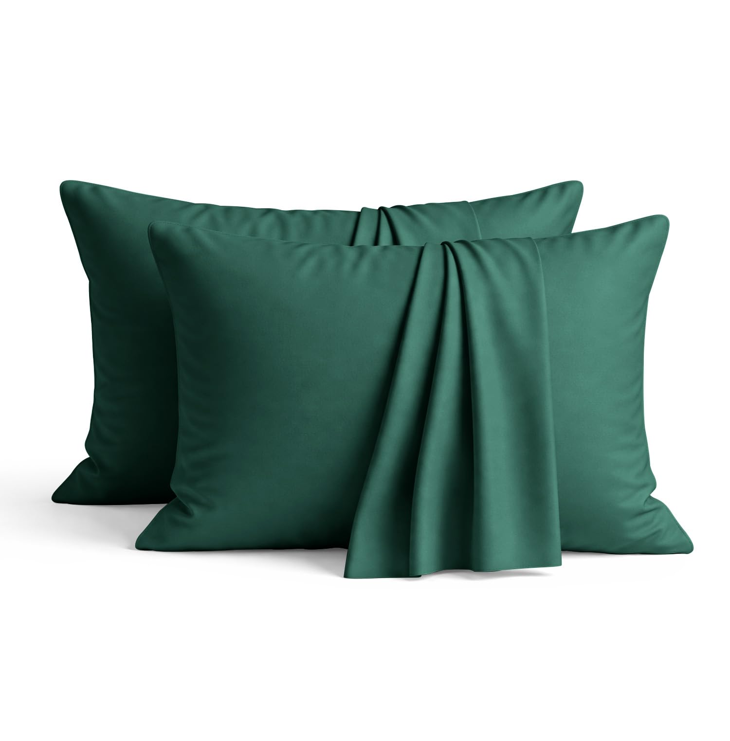 Ameha Emerald 100% Brushed Microfiber Pillow Cases 2 Pack (Pillows Not Included), Super Soft Standard Pillow Cases | Hotel Quality Pillow Covers, 50X75 Cm,