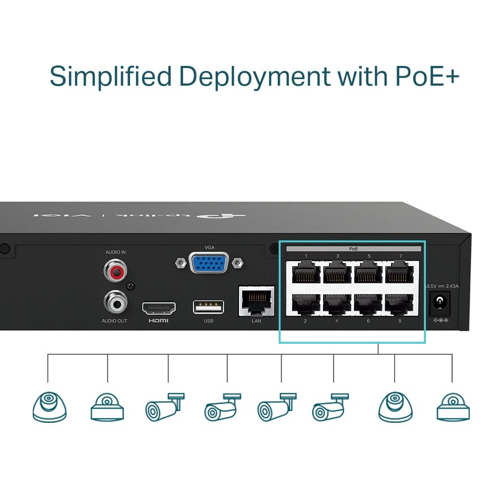 TP-Link Vigi Nvr1008H-8mp V1 - Nvr - 8 Canali