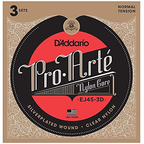 Encordoamento Para Violão Nailon Pro-Arte Normal (Pacote Com 3 Jogos) D'Addario EJ45-3D