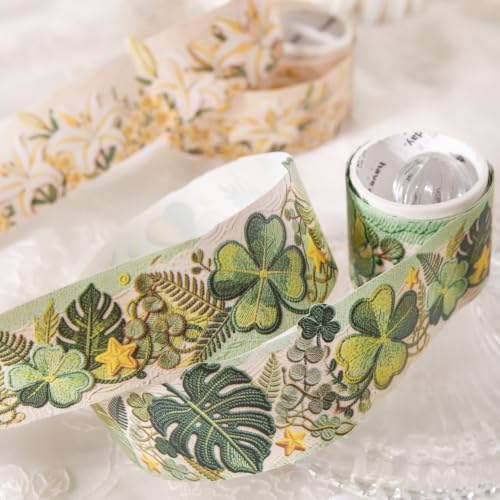 Image of Flower Washi Tape Set,6 Rolls Floral Aesthetic Tape Stickers for Scrapbook