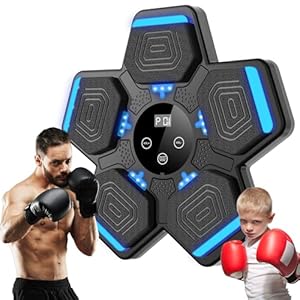 LOLBOX Music Boxing Machine, Interactive Rhythm Boxing Trainer with LED Lights and Bluetooth Speaker, Wall-Mount Punching Pad, Smart Fitness Home Workout Equipment for Adults and Kids