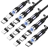 【Kompatibel mit 99% zur Zeit ausgestatteten USB Geräten】Paket enthält:USB Magnet Ladekabel x 5，Magnetstecker x 12.3 verschiedene magnetische Adapter, Blitz, Typ C und Micro USB, erfüllen die Ladeanforderungen Ihrer verschiedenen Mobiltelefone und Geräte.Der i-product Ladekopf ist einseitig geladen, bitte legen Sie die Seite mit dem Pfeil nach oben.