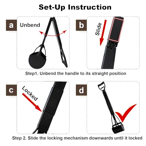 Image of ienjoyed 32 inch Dog Pooper Scooper for Small Dog to Large Dog, Heavy Duty Dog Poop Scooper for Yard & Walks, Durable Double Spring Clamp, Simple One Step Assembly (Black)